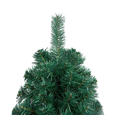 vidaXL Choinka z lampkami i bombkami, połówka, zielona, 240 cm