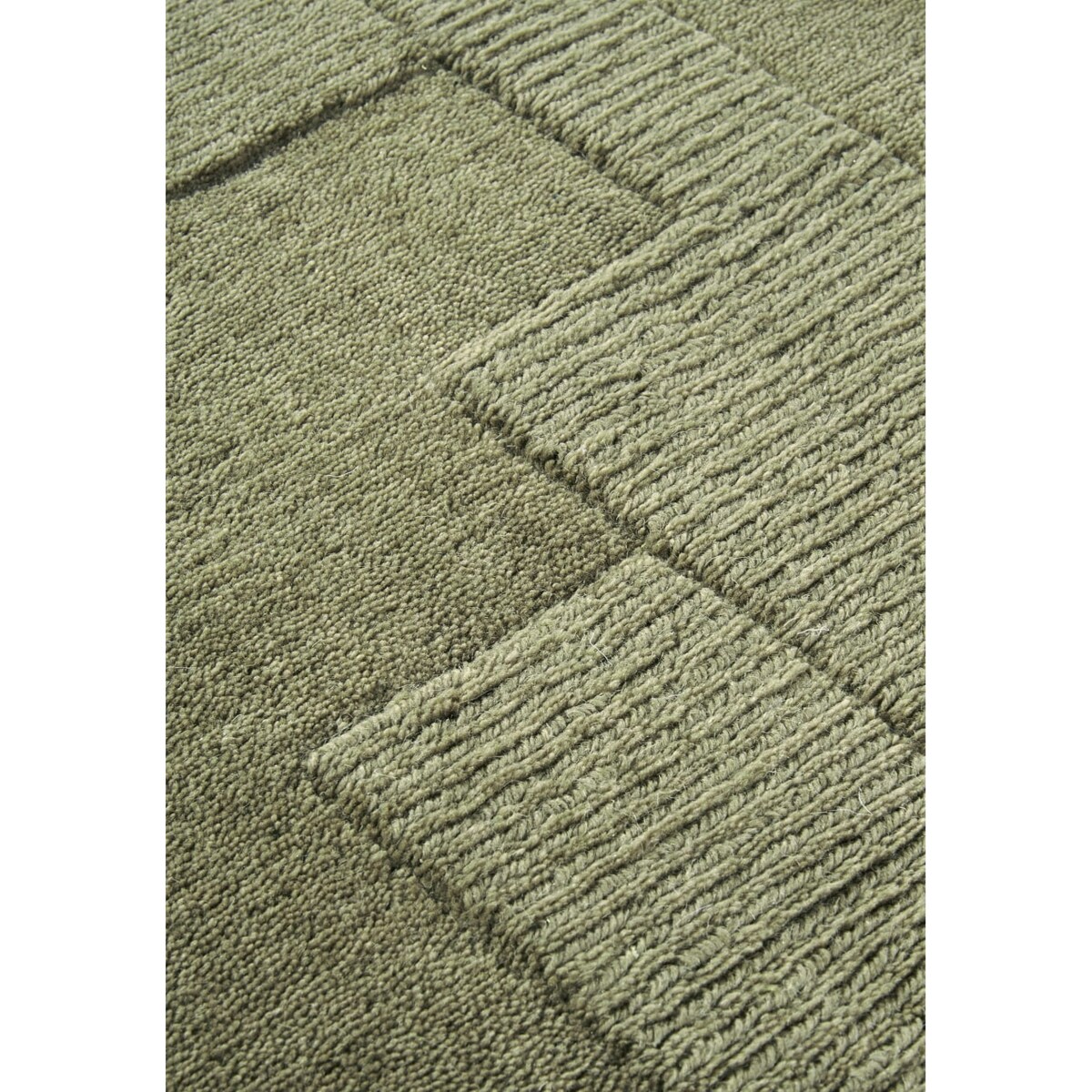 Chodnik wełniany do korytarza 80x250cm, zielony nowoczesny wzór 3D