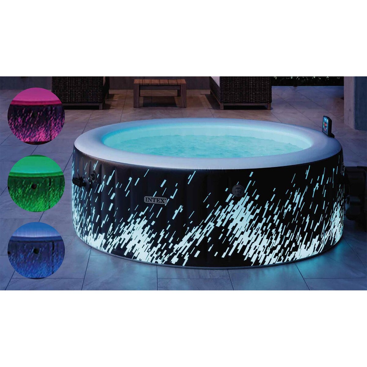 Dmuchane SPA Intex 28494 ogrodowe 4os wanna Hydromasaż LED model 2026