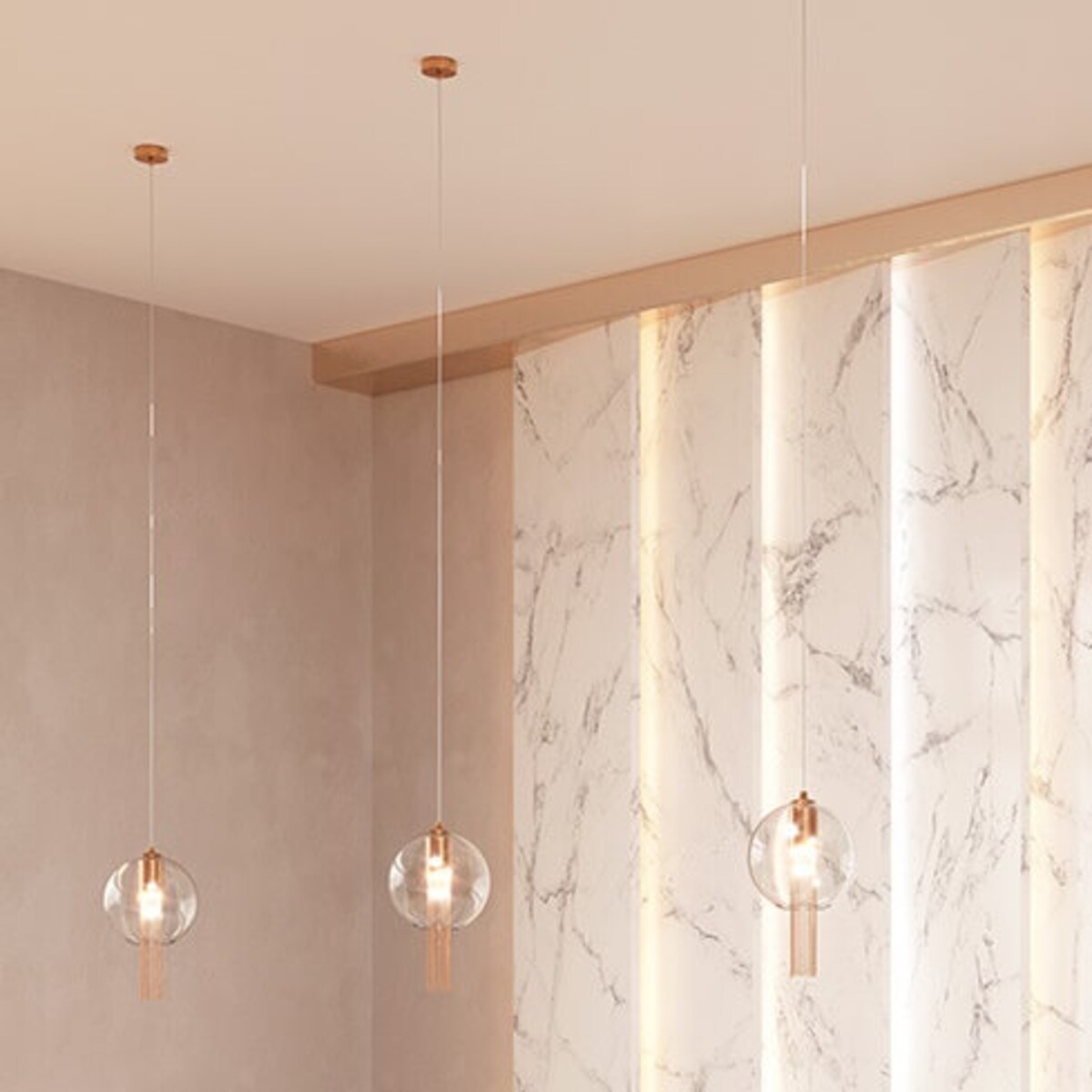 Lampa salonowa wisząca Flusso P095PL-01BZ1 ball przeźroczysta