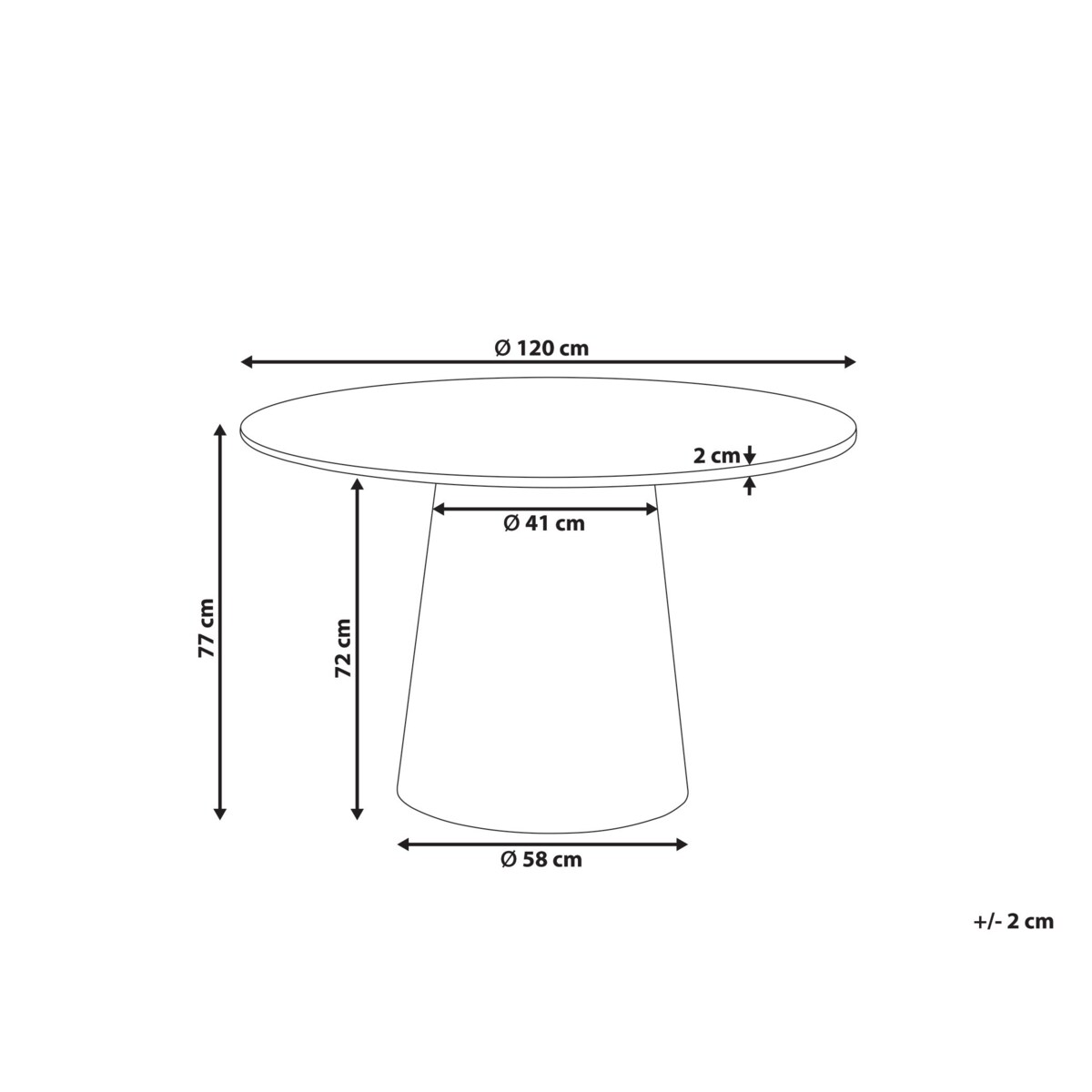 Stół do jadalni OYEN Czarny 120 cm 120 cm