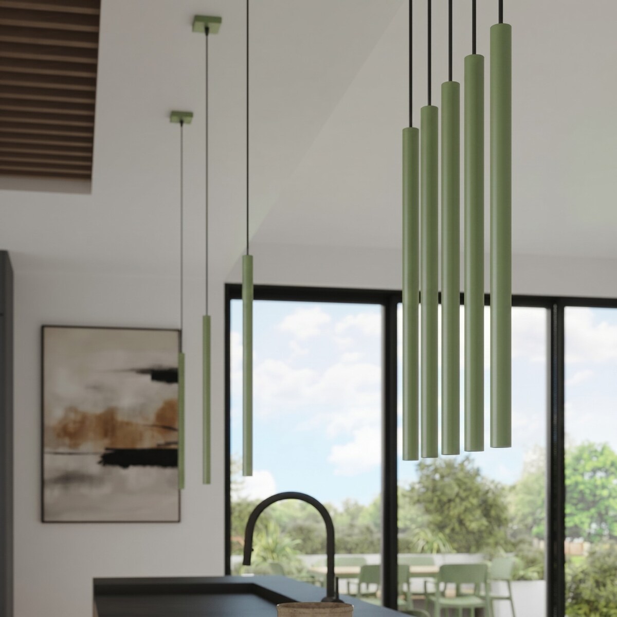 Lampa wisząca PASTELO 1 szałwiowa