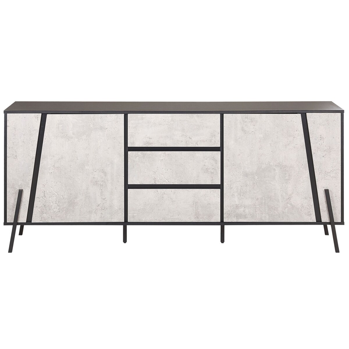 Komoda efekt betonu z czarnym BLACKPOOL