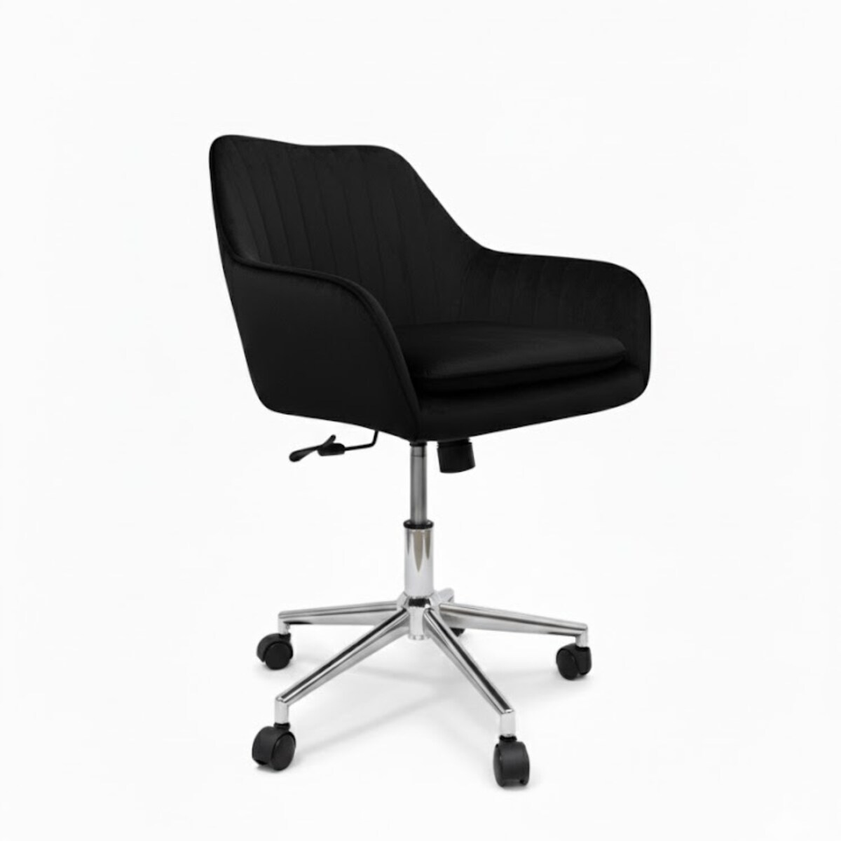 Krzesło biurowe fotel obrotowy welurowy czarny do biurka toaletki