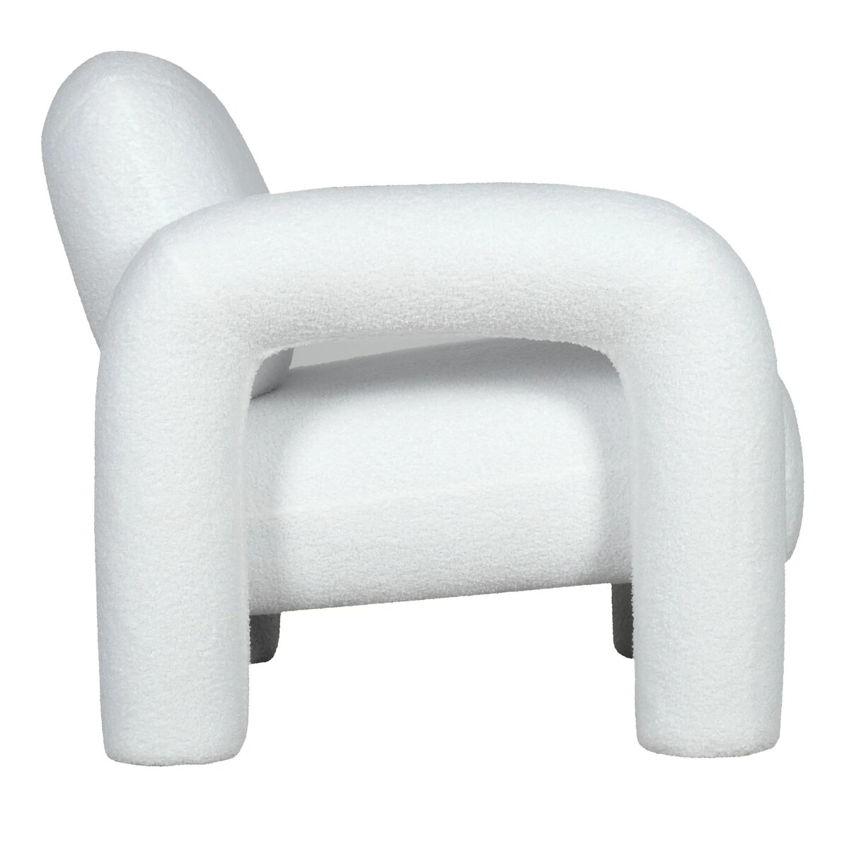 Fotel wypoczynkowy 75x87x81,5 cm TUBITA - II biała boucle