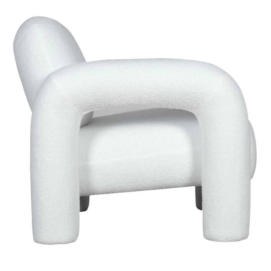 Fotel wypoczynkowy 75x87x81,5 cm TUBITA - II biała boucle