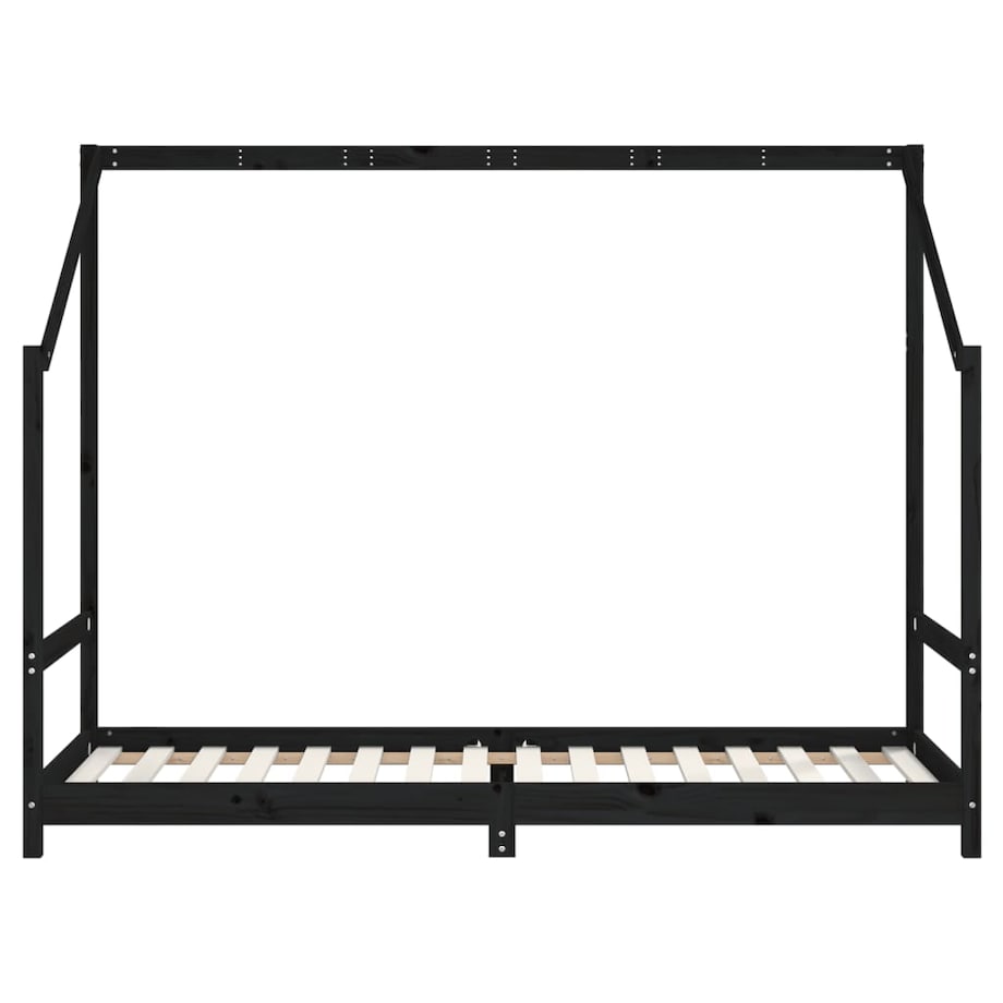 vidaXL Rama łóżka, czarna, 90x200 cm, lite drewno sosnowe