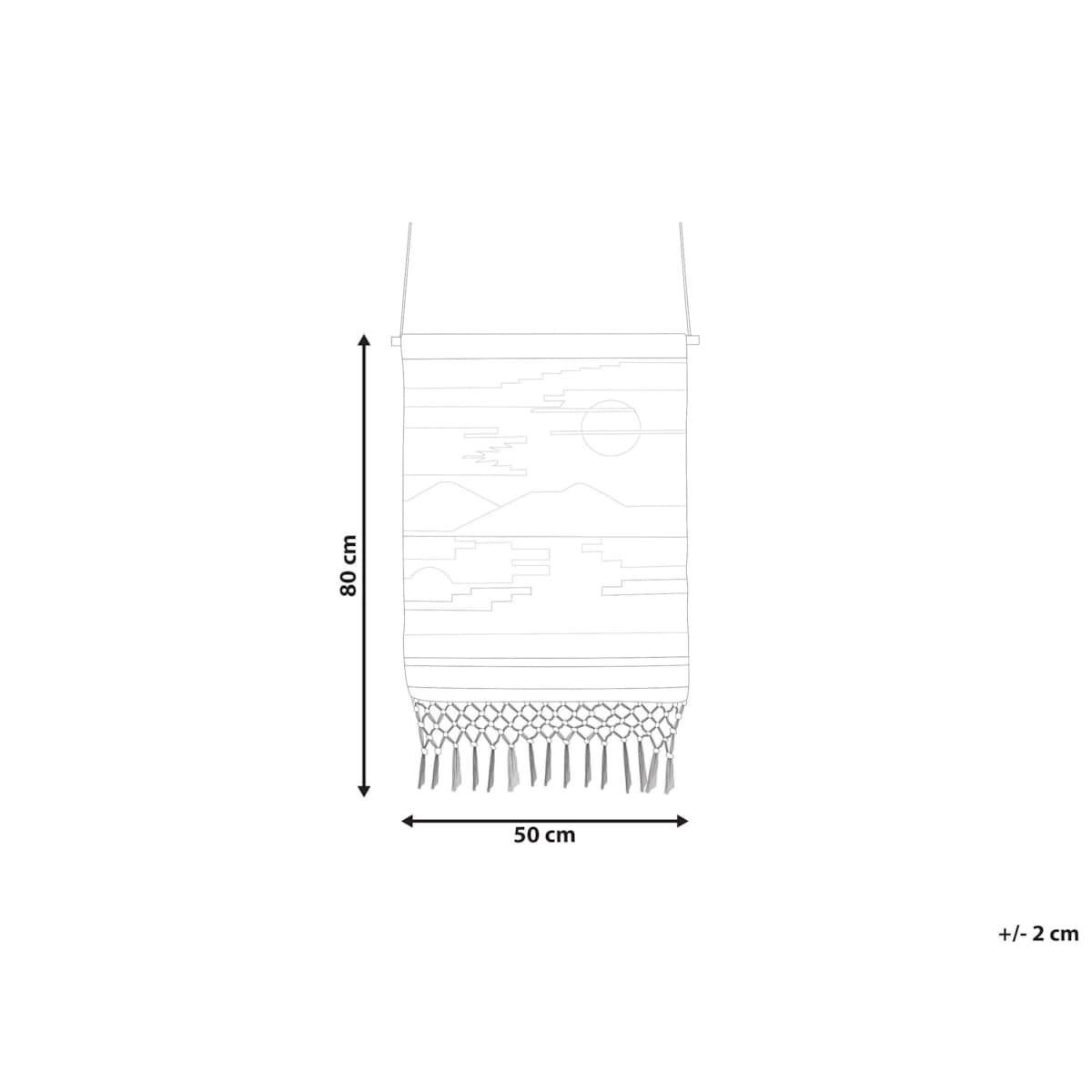 Dekoracja ścienna z frędzlami bawełniana wielokolorowa SADDA