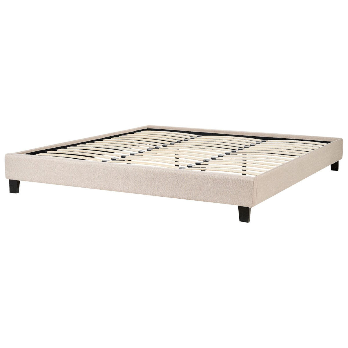 Łóżko tapicerowane bez zagłówka 180 x 200 cm beżowe ROANNE