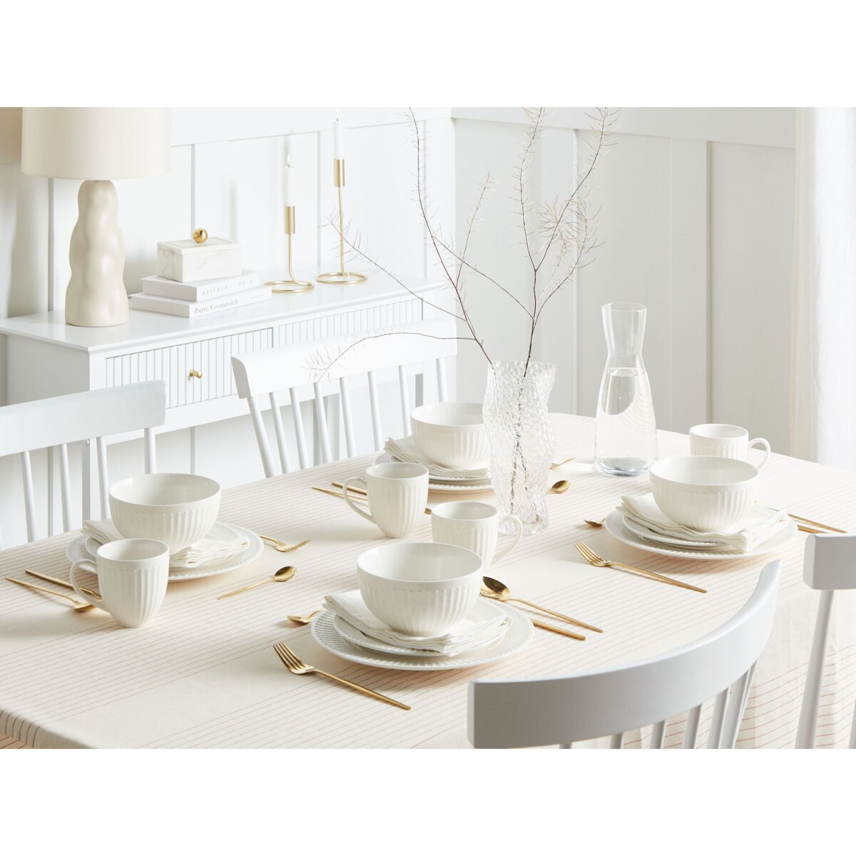 Zastawa stołowa 16-częściowa COWSLIP Porcelana Biały