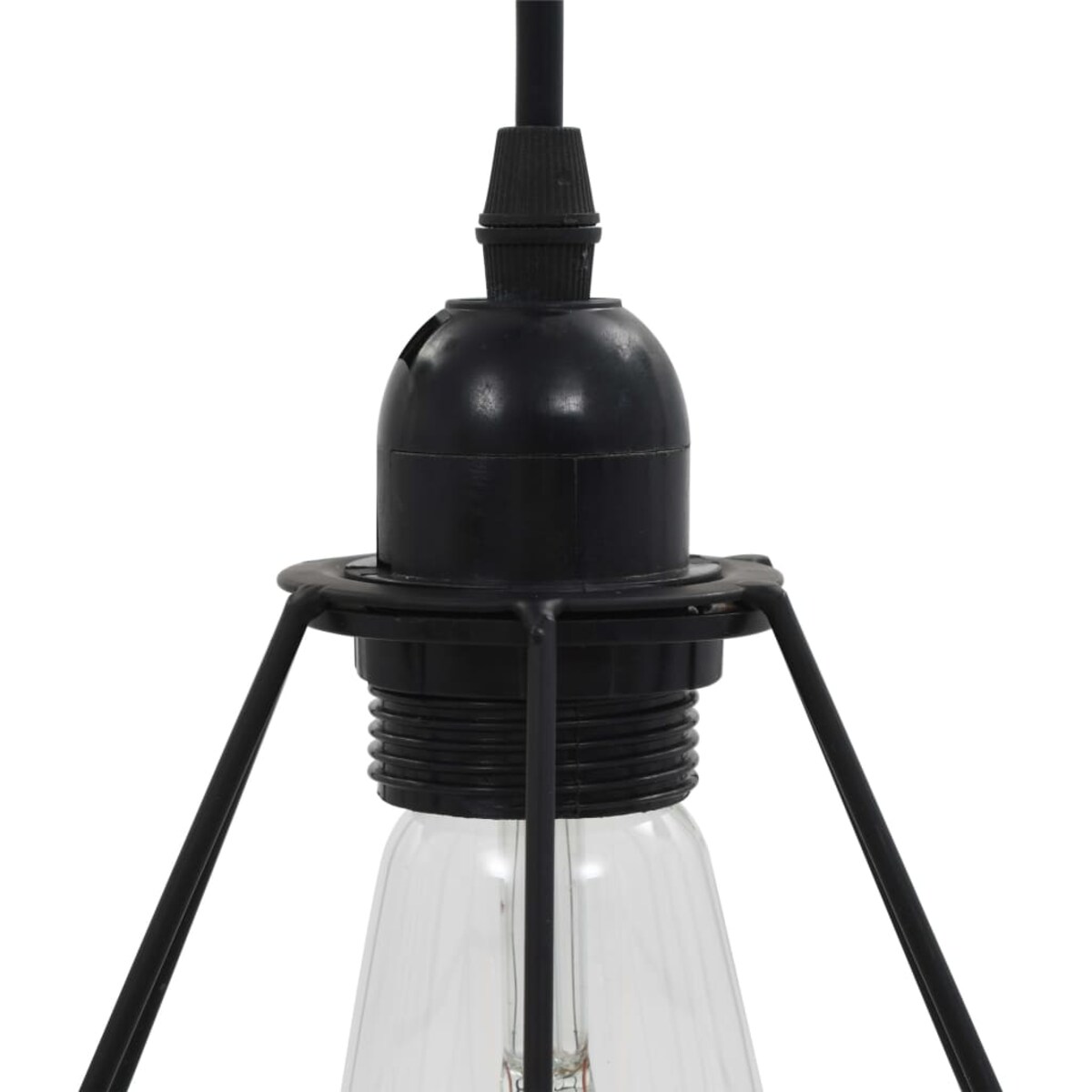 vidaXL Lampa sufitowa, diamentowe klosze, czarna, 3 żarówki E27