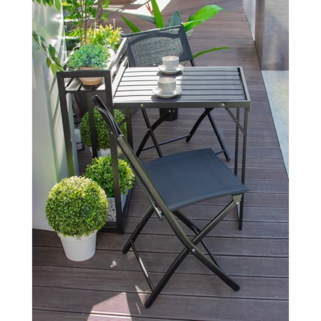 Zestaw składanych mebli ogrodowych z doniczką