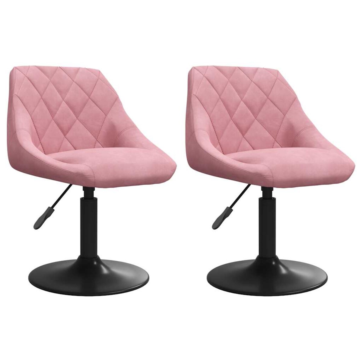 vidaXL Obrotowe krzesła stołowe, 2 szt., różowe, aksamitne