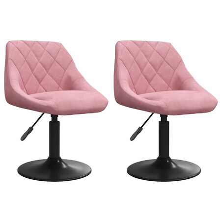 vidaXL Obrotowe krzesła stołowe, 2 szt., różowe, aksamitne