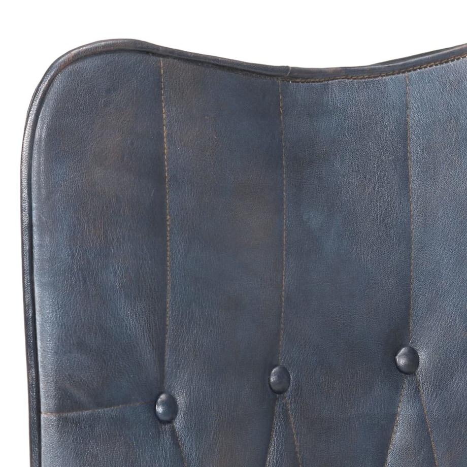 vidaXL Fotel z wysokim oparciem, szary, skóra naturalna