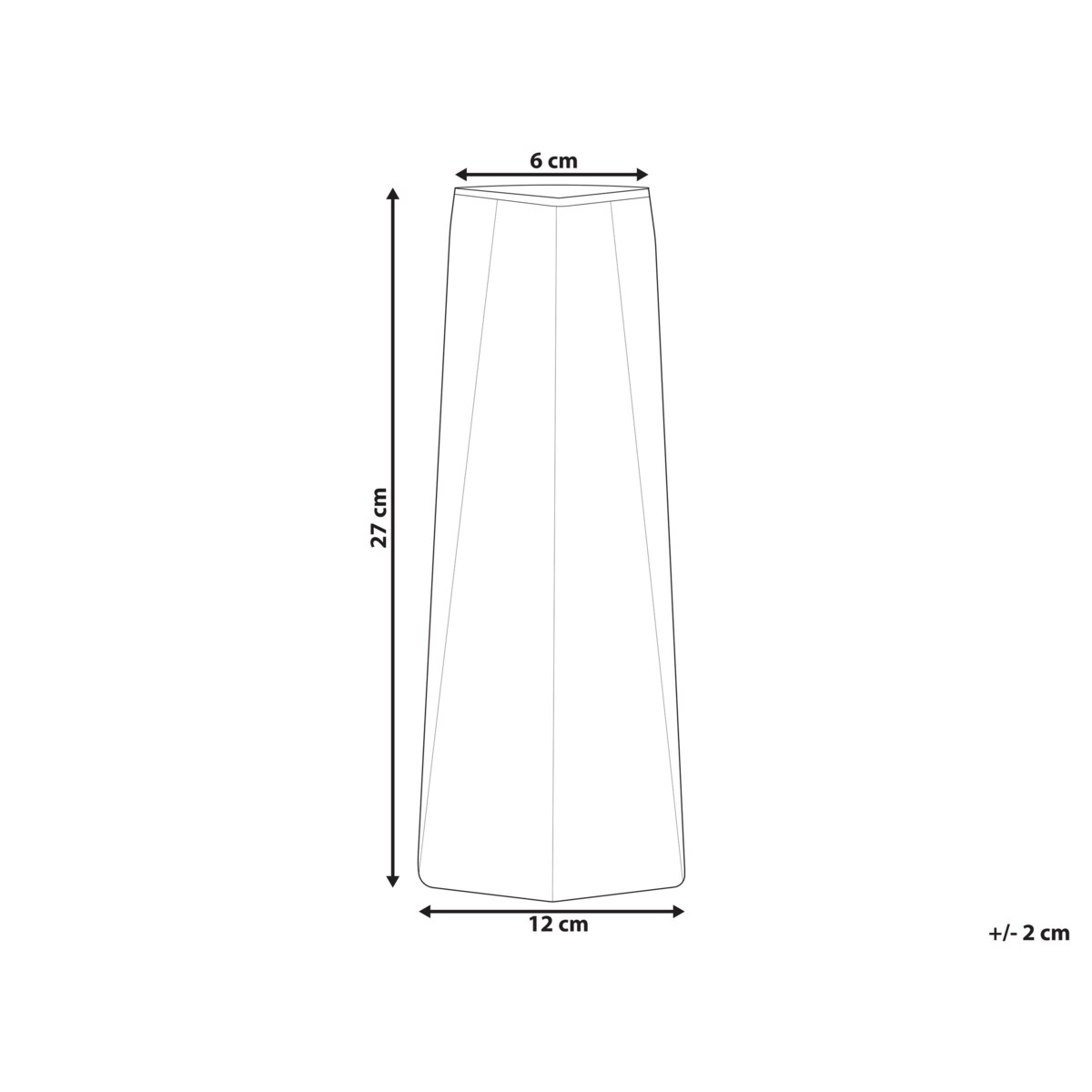 Wazon na kwiaty szklany 27 cm szary LILAIA