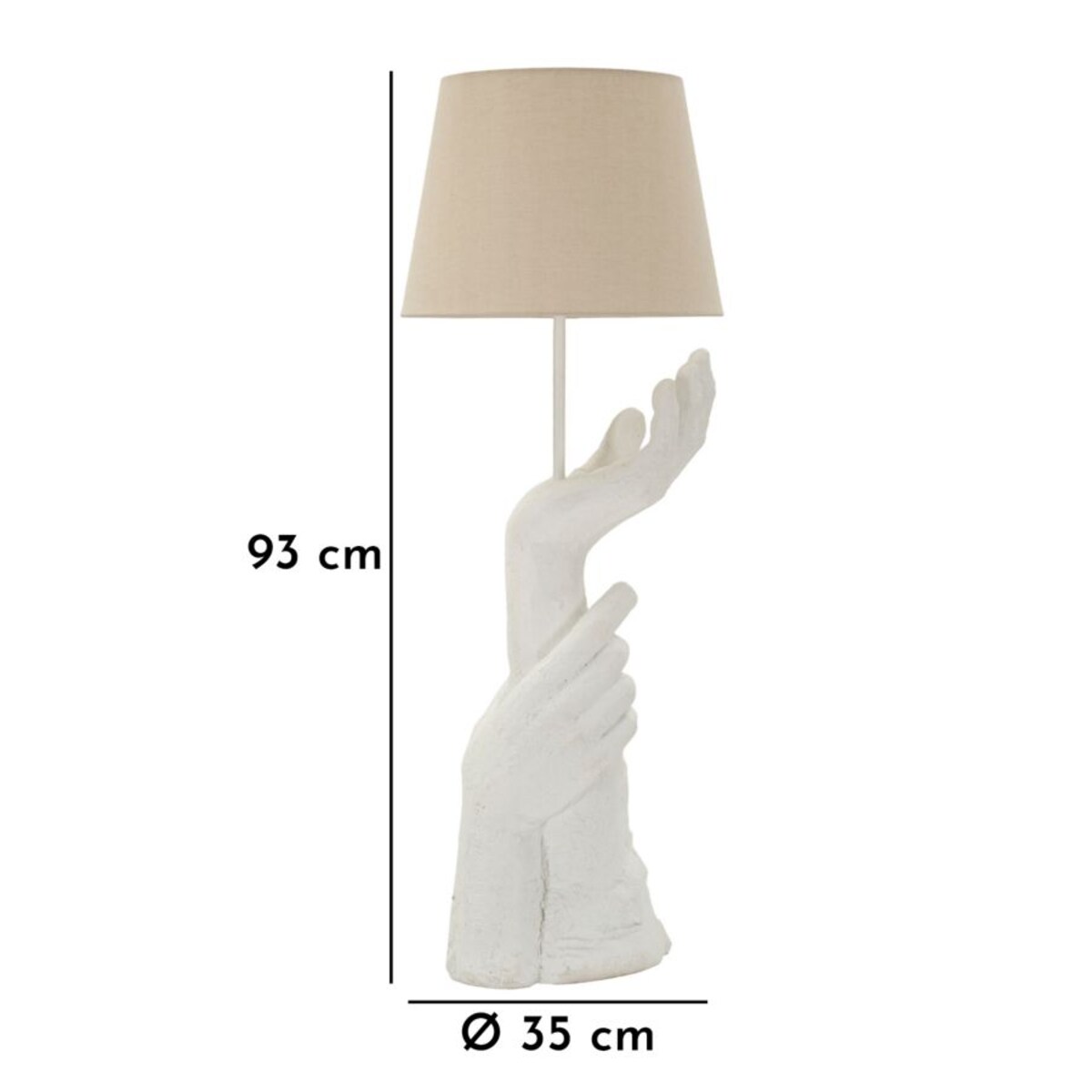 Lampa stołowa Life, kolor biały, żywica syntetyczna, żelazo i tkanina, 35 x 35 x 93 cm, 1 x E27, styl nowoczesny, do salonu i sypialni, Mauro Ferretti