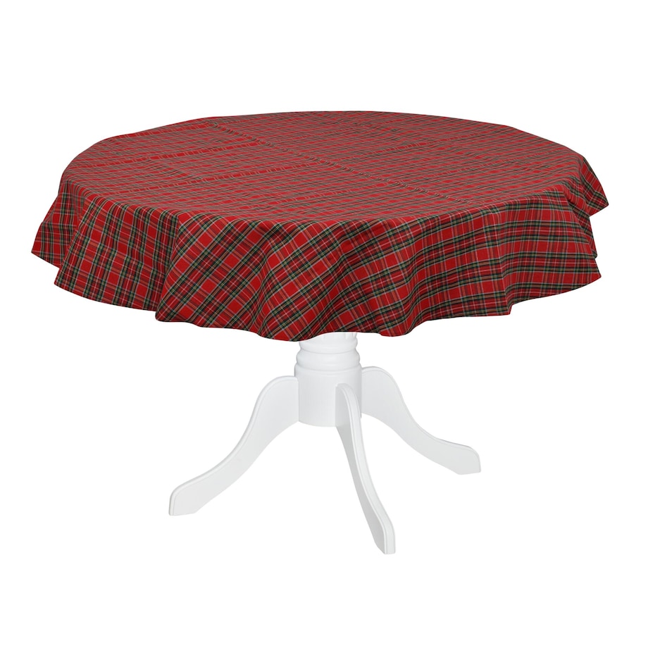 Okrągły obrus w szkocką kratę Red Tartan – ⌀ 210 cm