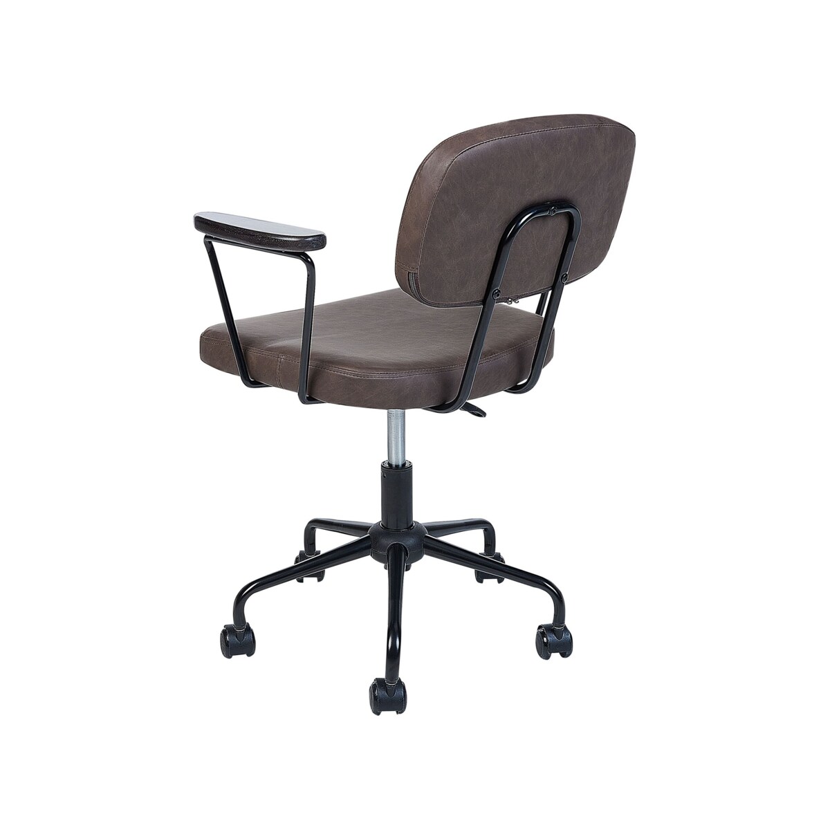 Krzesło biurowe regulowane ekoskóra ciemnobrązowe ALGERITA