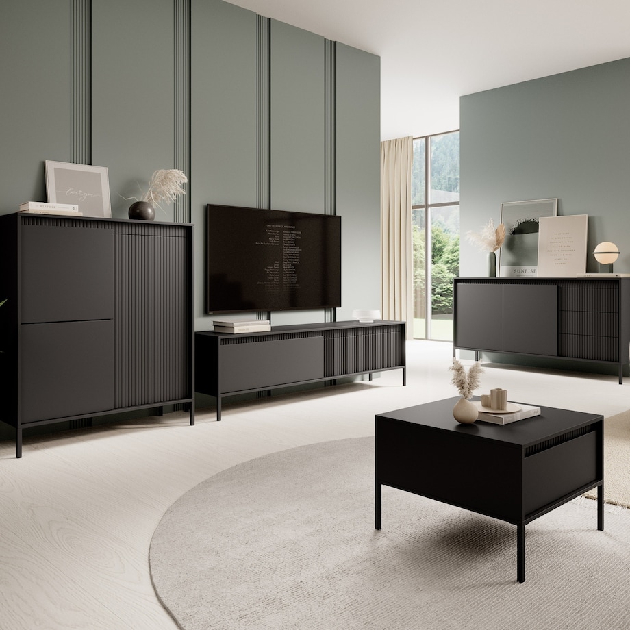 Stolik kawowy z szufladą 48,4x68x68 cm LEMAL czarny