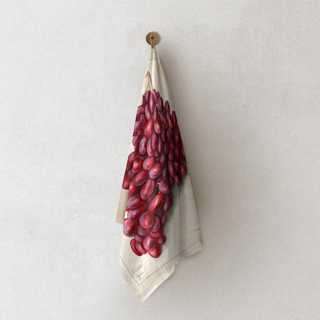 Lniany ręcznik kuchenny - Kiść winogron