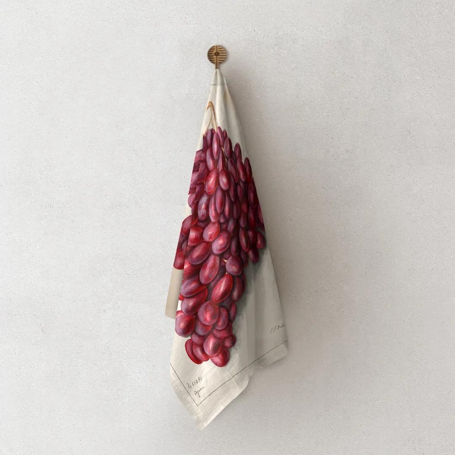 Lniany ręcznik kuchenny - Kiść winogron