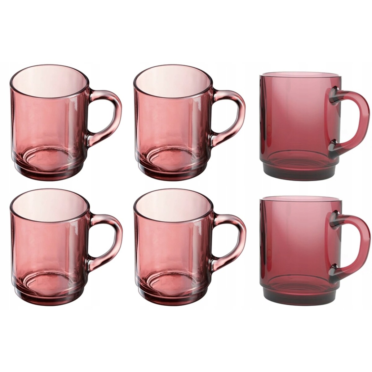 SZKLANKA luminarc czerwone SZKŁO na herbatę kawę napoje soki kubek 250ml x6