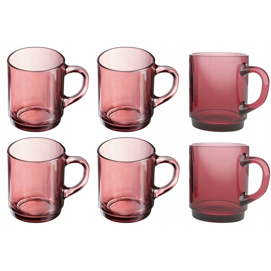 SZKLANKA luminarc czerwone SZKŁO na herbatę kawę napoje soki kubek 250ml x6