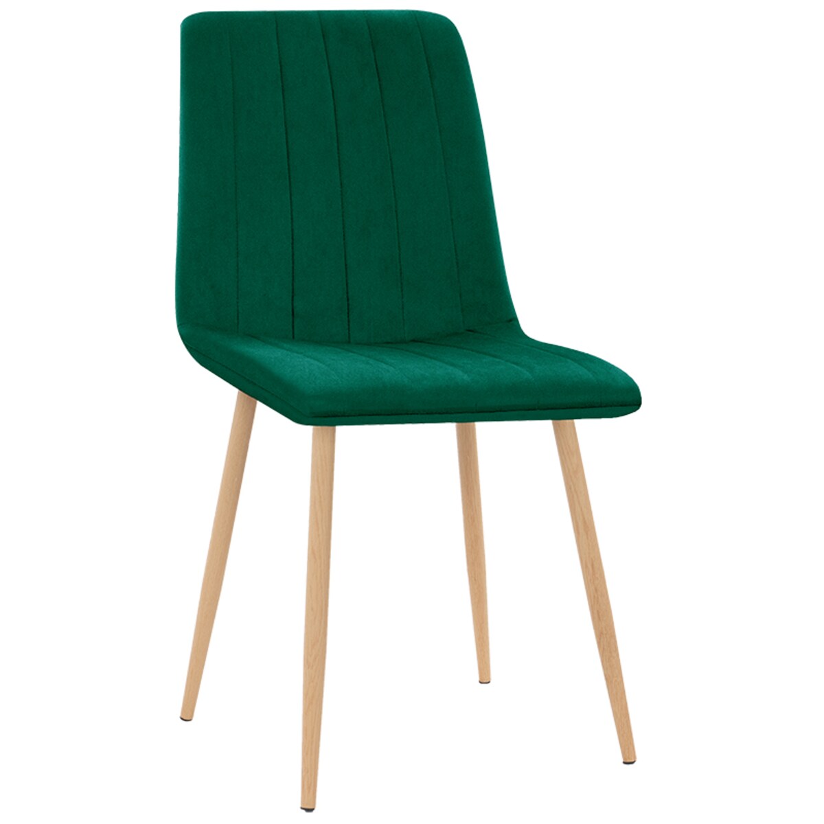 Krzesło tapicerowane do salonu jadalni welurowe zielone pikowane