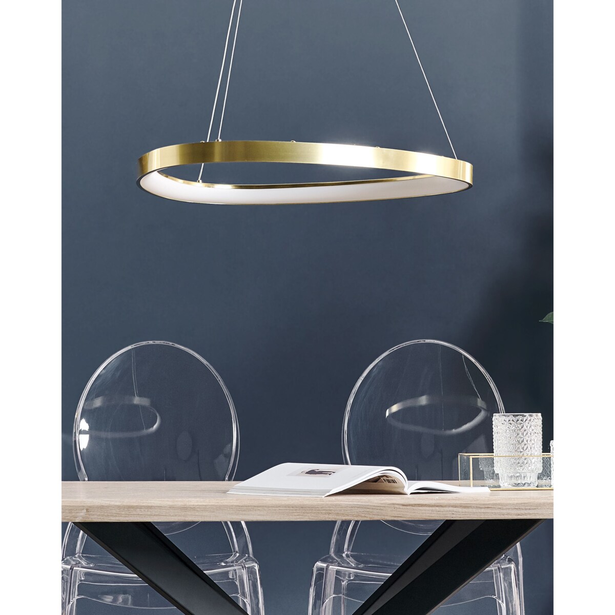 Lampa wisząca LED metalowa złota KRABURI