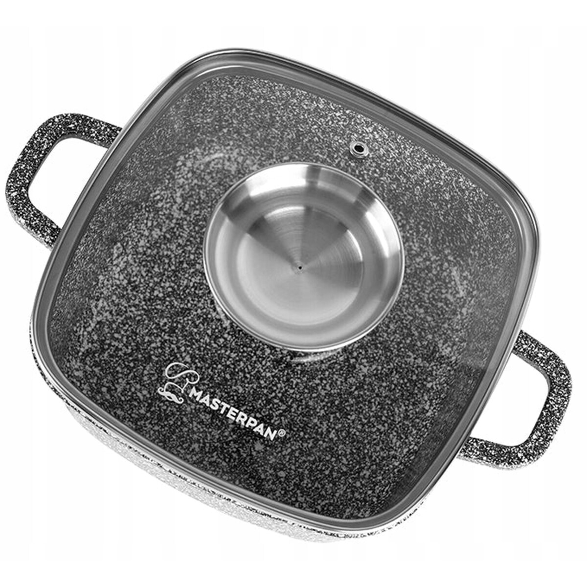 Kwadratowy Garnek Granitowy 4.5 L Z Pokrywką 24 Cm System Aroma Na Indukcję Gaz