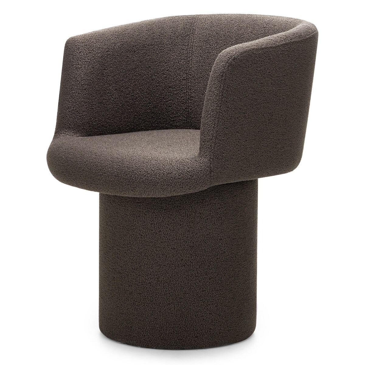 Fotel obrotowy, bouclé, ciemnobrązowy Haco