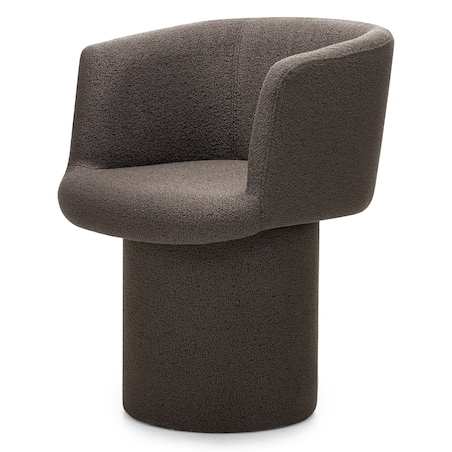 Fotel obrotowy, bouclé, ciemnobrązowy Haco