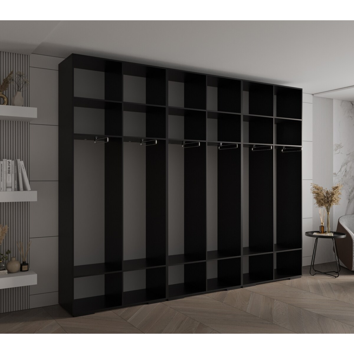 Szafa ubraniowa Garderoba INOVA 2 3SZ Czarny+Czarny