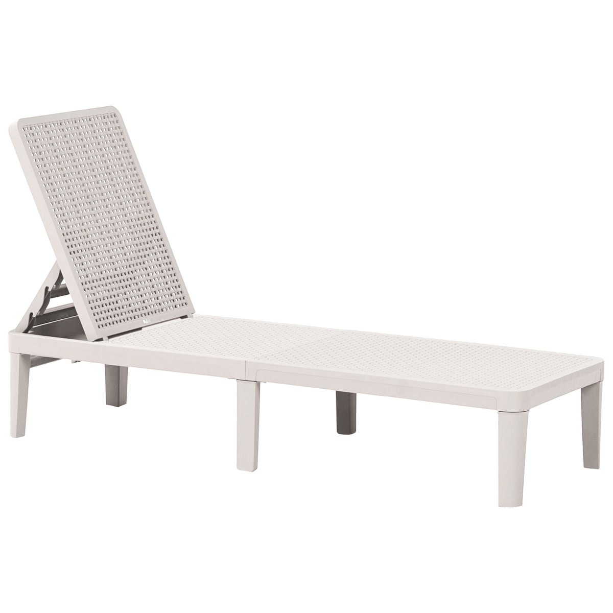 Leżak ogrodowy OSSIMO Rozkładany Materiał syntetyczny Jasnoszary