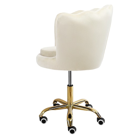 Fotel obrotowy krzesło muszelka welurowy do biurka toaletki beżowy shell