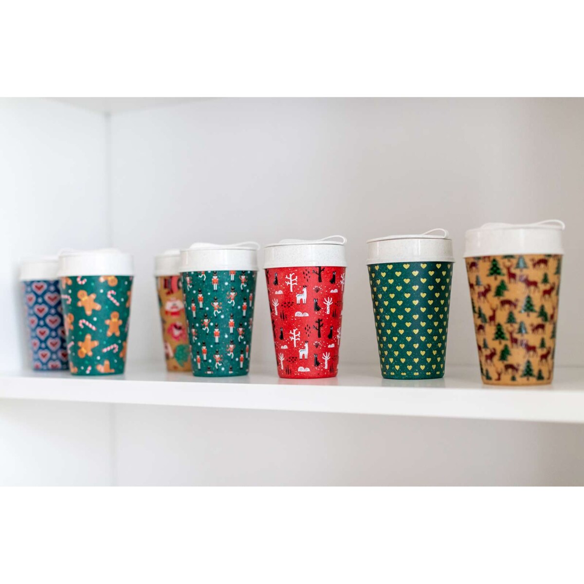 Kubek na kawę na wynos ISO TO GO, 400 ml, wzór geometryczny, KOZIOL