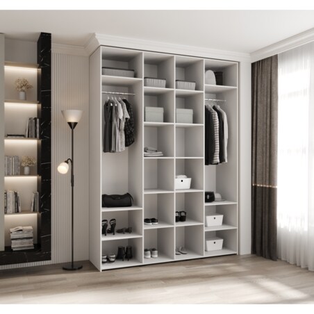 Szafa czterodrzwiowa Como 4 180 gł.50 biały+czarny