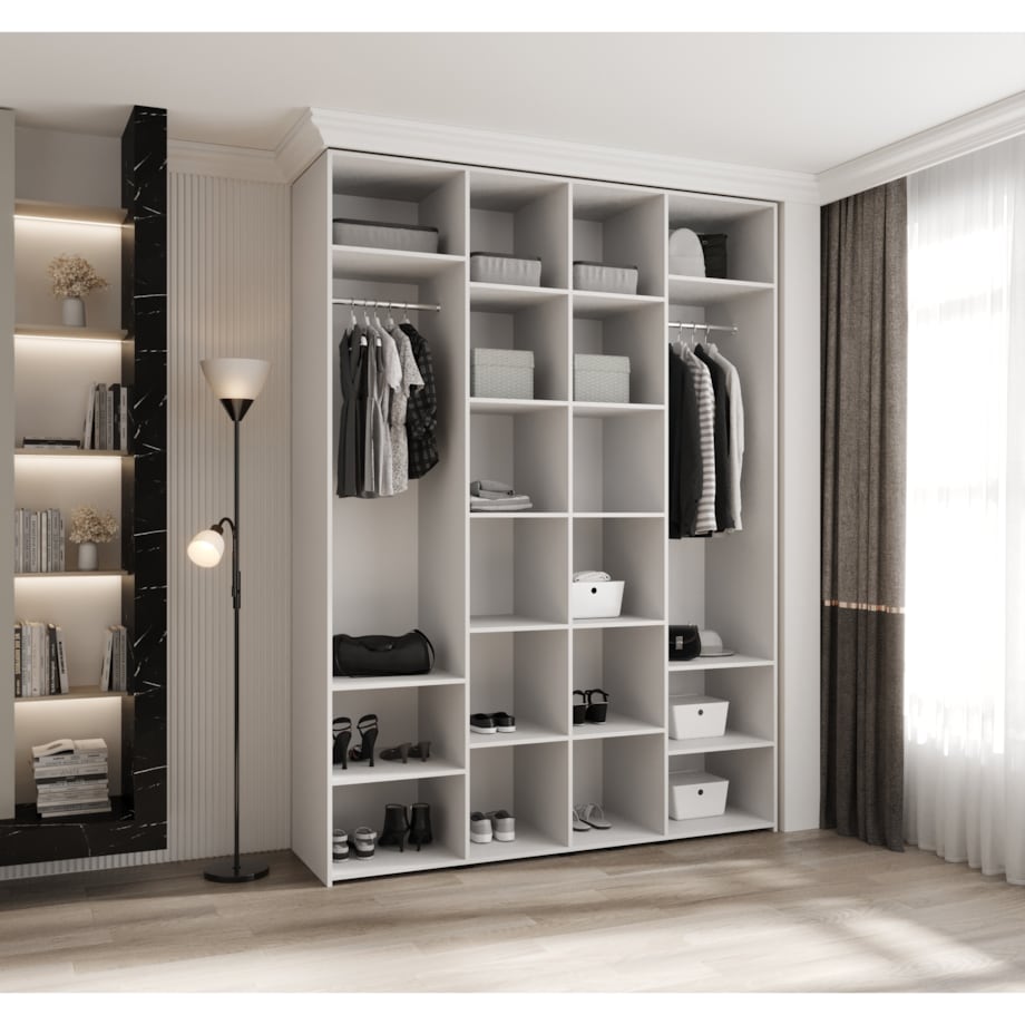 Szafa czterodrzwiowa Como 4 180 gł.50 biały+czarny