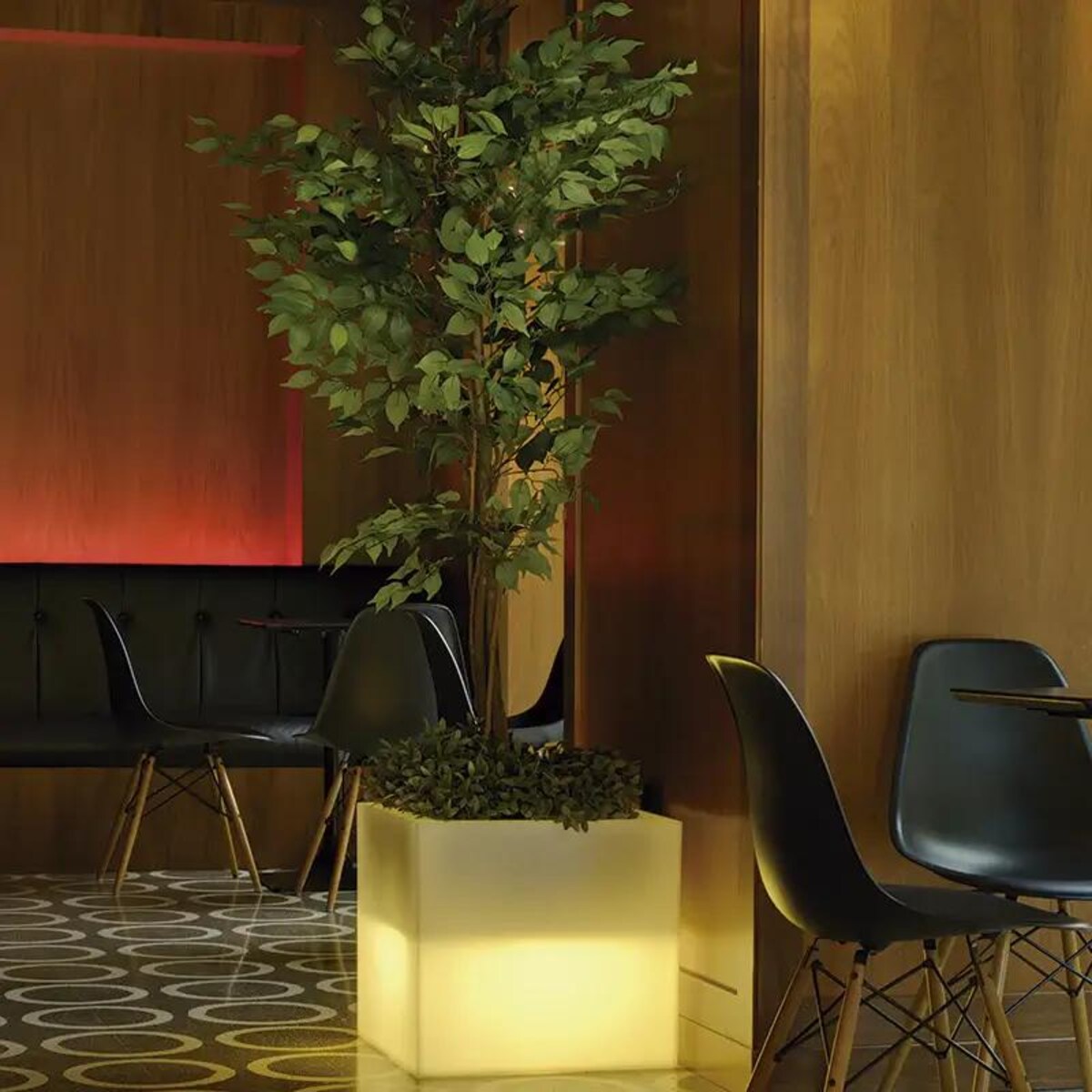 Donica podświetlana kwadratowa Melisa LUMNC050SSNW King Home IP65 biała