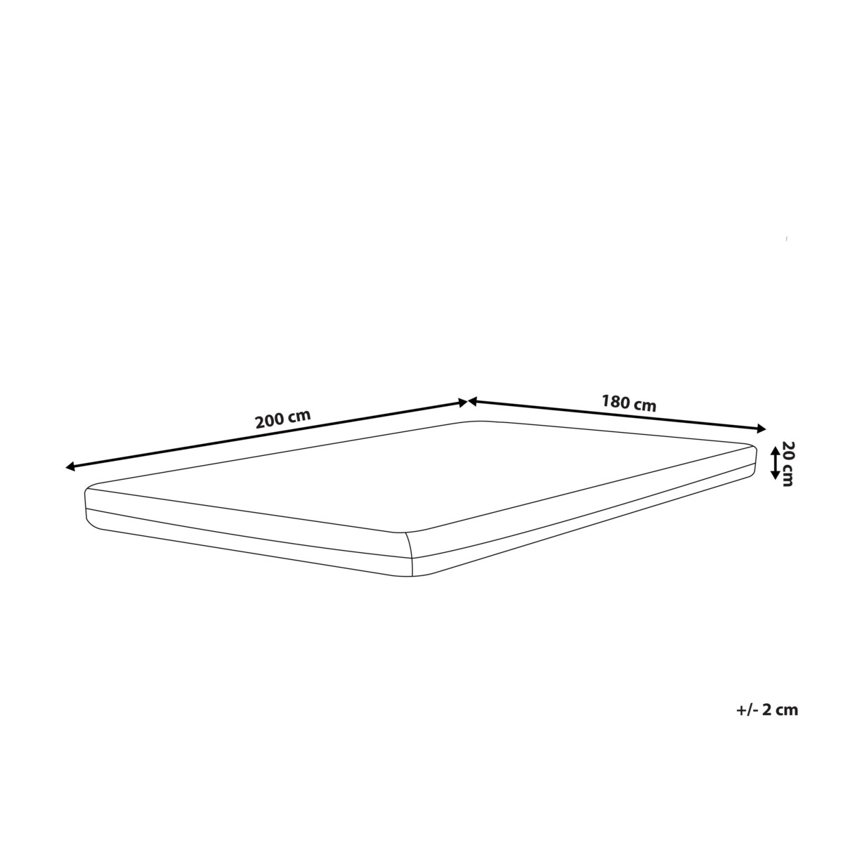 Materac memory foam zdejmowany pokrowiec 180 x 200 cm GLEE