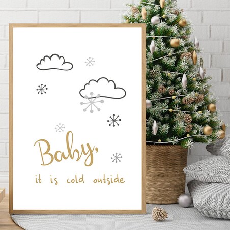 plakat baby it is cold outside 21x30 cm