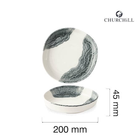 Talerz organiczny z wysokim rantem Tide Black, 200mm