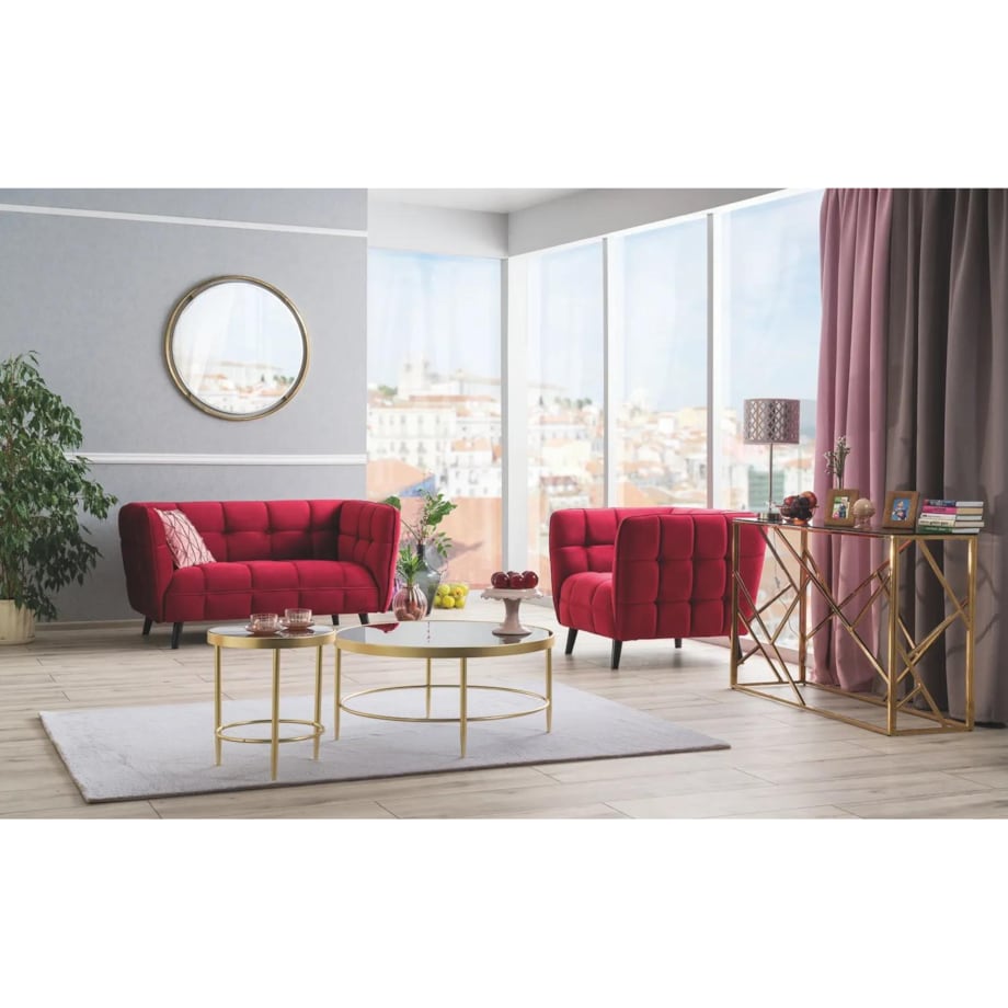 Fotel do salonu CASTELLO VELVET 1 bordowy