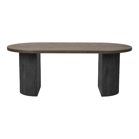 Stolik kawowy 45x120x60 cm SNADAFF-2 owalny ciemnobrązowy