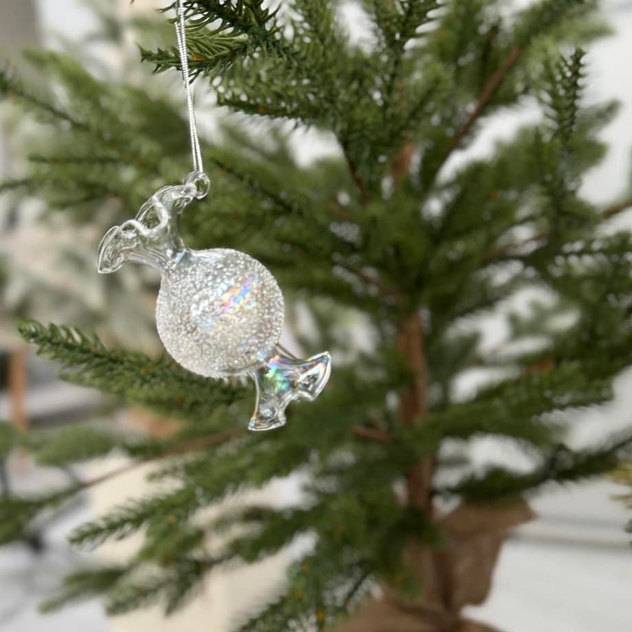 VILLA ITALIA Bombka szklana CUKIEREK przezroczysty 8 cm