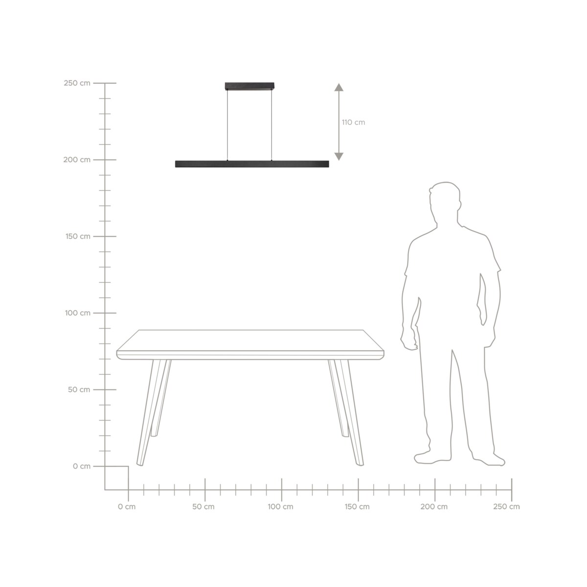 Lampa wisząca LED ARENAS Z pilotem Czarny