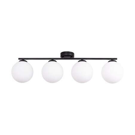 Lampa Sufitowa BRITOP Lighting 4xE14 Max.25W Klasyczne Połączenie Czerni z Białym Szkłem, Polski Producent, 1 szt.