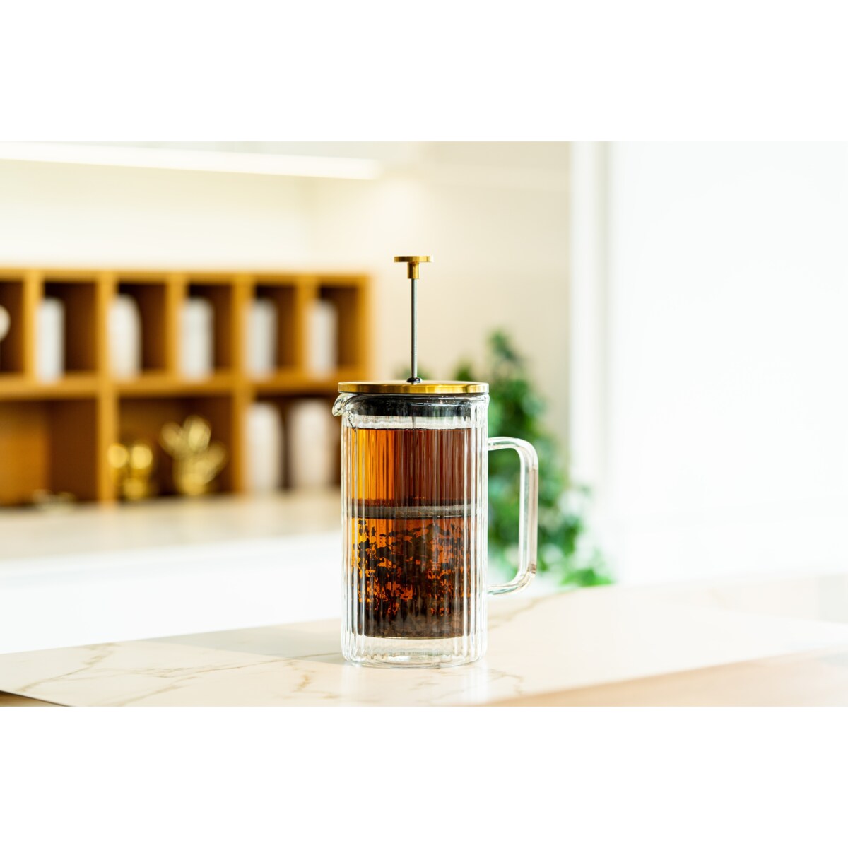 Zaparzacz do kawy i herbaty z podwójną ścianką 1000 ml Tulip złoty mat 0664