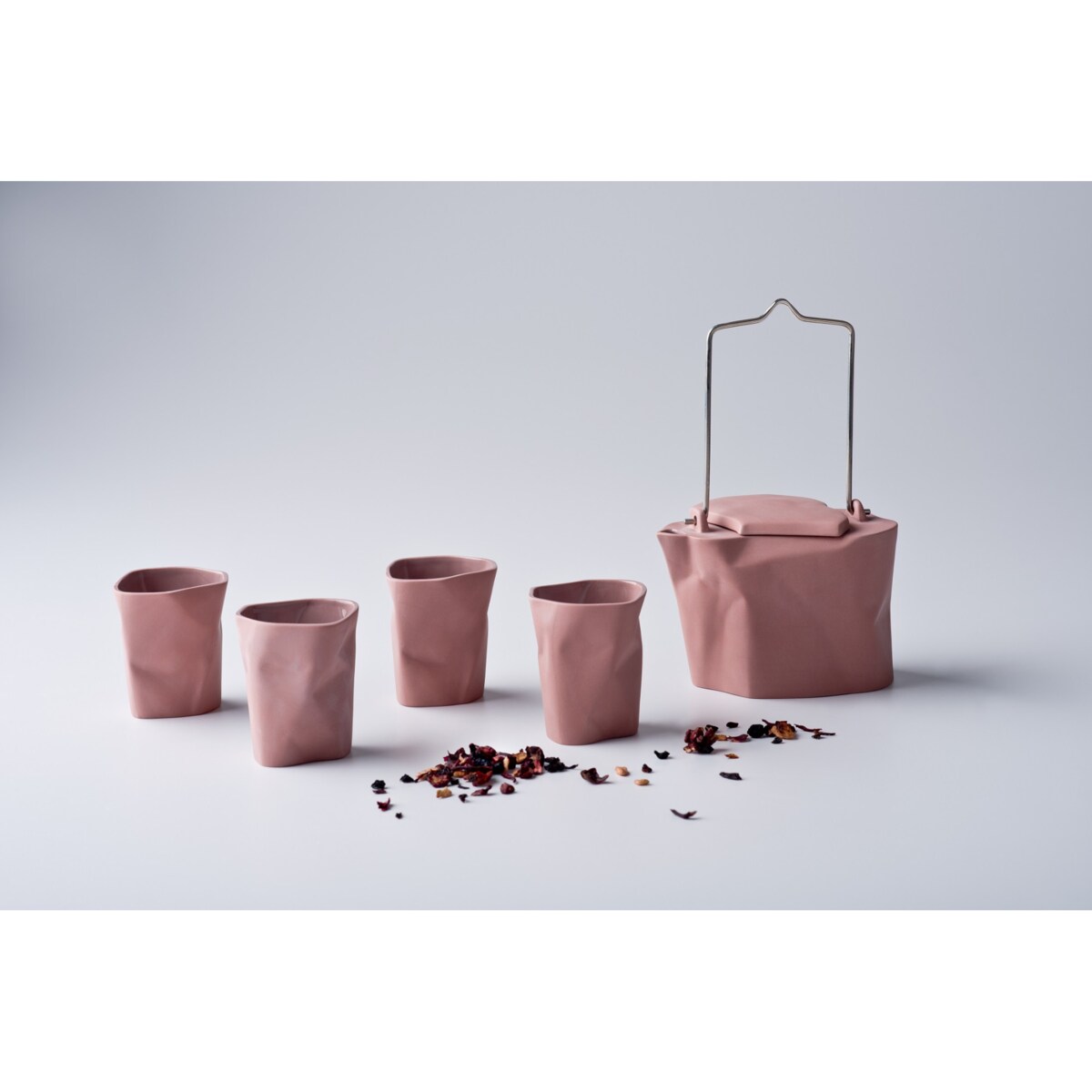 Zestaw do herbaty Pogięty różowy CD23